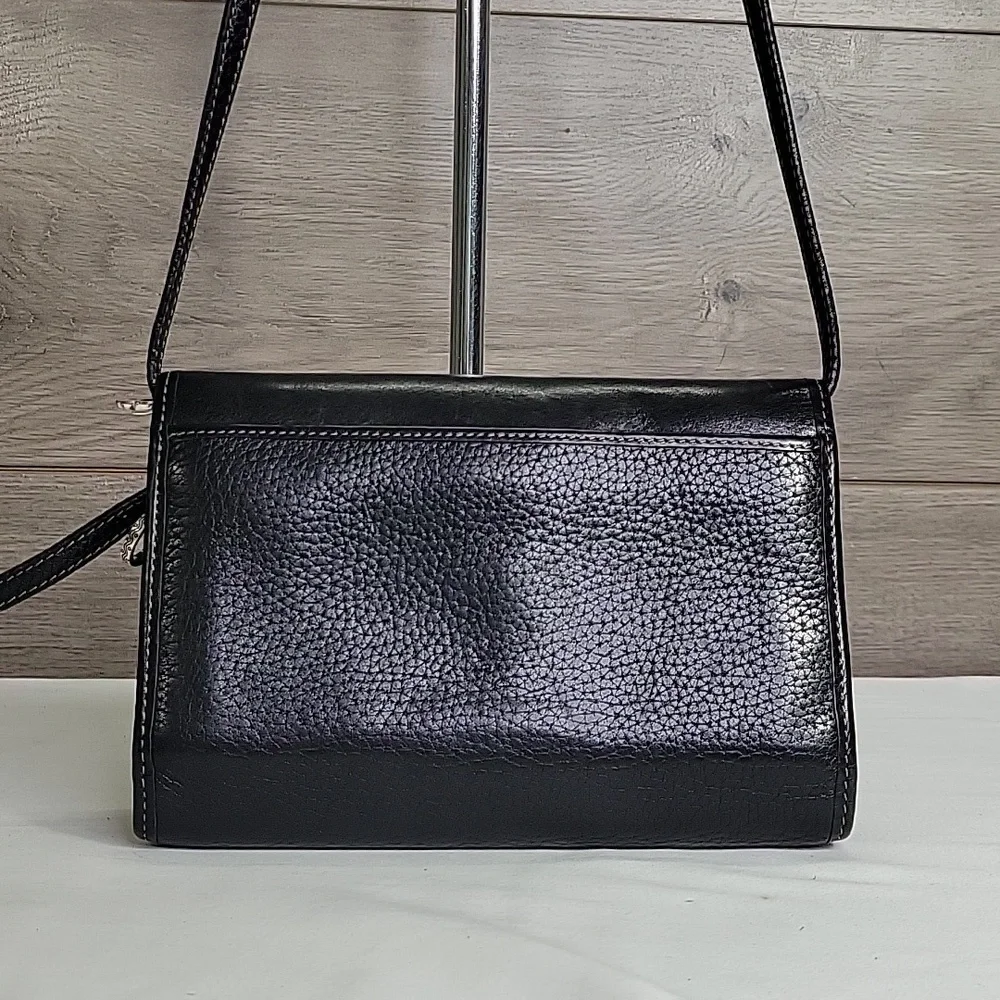 Brighton Black Leather Crossbody Bag